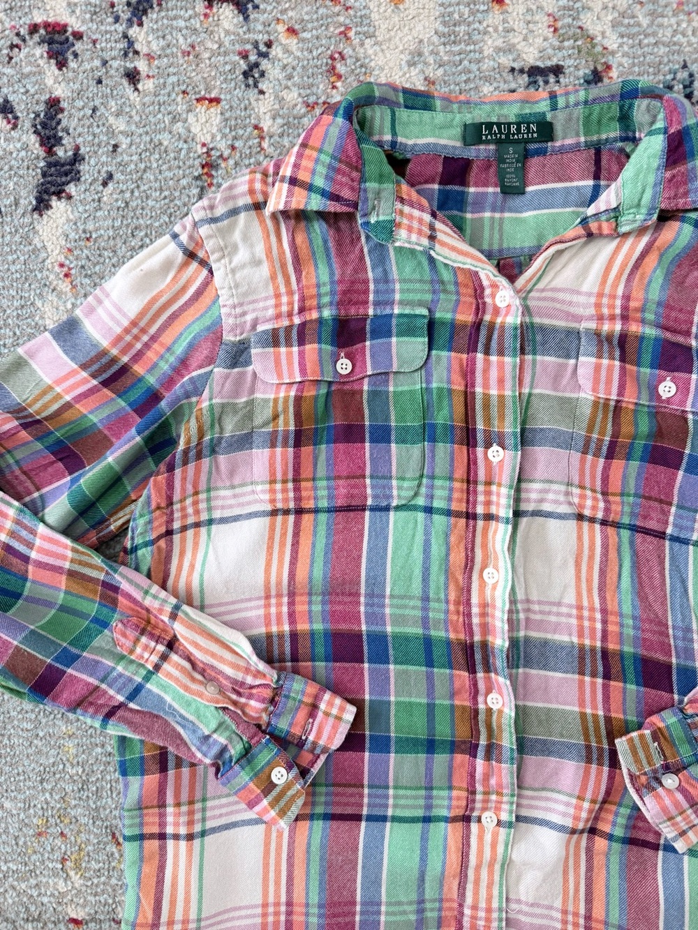 Lauren Ralph Lauren Pastel Plaid Button-Down Shirt